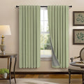 Pitalk Light Sage Green Black Out Curtains 63 Inch Long 2 Panel Set Back Tab Pleated Linen Textured Cute Blackout Curtains for Girls Bedroom Nursery Living Room Darkening Thermal Window Drapes Vintage