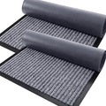 OLANLY Front Door Mat Indoor Outdoor Entrance, 2-Pack 59 x 23 Inch, Waterproof Heavy Duty Doormat, Fade Resistant, Low Profile, Easy Clean Patio Porch Welcome Floor Mats for Entry, Light Gray