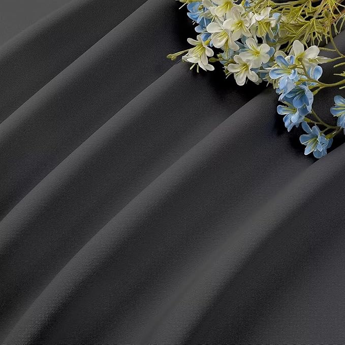 Joydeco Blackout Curtains 95 Inch Length 2 Panels Set, Thermal Insulated Grey Curtains & Drapes 2 Burg, Room Darkening Grommet Drapes for Living Room Bedroom Window (Dark Grey, W52 x L95 Inch)