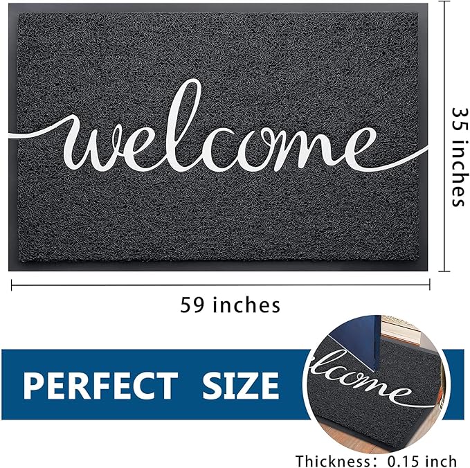 EARTHALL Funny Welcome Mats Outside/Inside 59"x35", Front Door Mat Outdoor Entrance, Indoor Outdoor Mats for Home Entrance, Funny Doormat Outside/Inside Entry, Front Porch Decor for Farmhouse