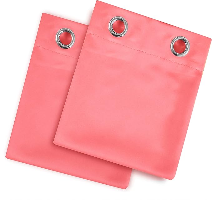 LEMOMO Blackout Curtains 38 x 54 inch/Coral Curtains Set of 2 Panels/Thermal Insulated Room Darkening Bedroom Curtains