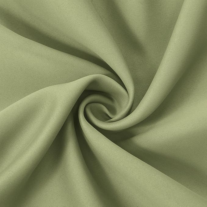LEMOMO Blackout Curtains 42 x 63 inch/Sage Green Curtains Set of 2 Panels/Thermal Insulated Room Darkening Bedroom Curtains