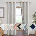 NICETOWN Snowbound Vintage Linen 100% Blackout Curtains for Living Room, Thermal Insulated Curtains 90" Long, Noise Reducing Window Treatment Drapes for Hall Room, 42" Wide Per Panel, Set of 2