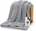 Bedsure Light Grey Fleece Blanket for Couch - Super Soft Cozy Blankets for Women, Cute Small Throws for Girls, 50x70 Inches