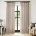 MIULEE Pinch Pleated Thick Linen Curtains 84 Inches Long 2 Panels for Living Room Bedroom, Linen Texture Memory Trained Pleat Drapes Rustic Farmhouse Track System Curtains with Hooks&Rings, Taupe