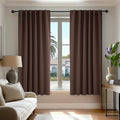 Deconovo Blackout Curtains, Thermal Insulated, W52 x L54 2 Panels, Back Tab, Machine Washable, Room-Darkening Drapes for Bedroom/Living Room Chocolate