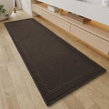 RESARE Waffle Bathroom Runner Rugs, Super Absorbent Bath Mat Non Slip Washable Quick Dry, Upgraded Ultra Soft Boho Bath Rugs with Tassels for Hallway Bedroom Laundry Room, 2'x5'(24"x60"), Chocolate