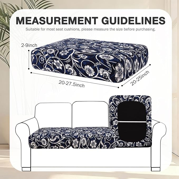 hyha 14Pcs Patio Cushion Covers, Stretch Outdoor Couch Cushion Covers Replacement, Washable Outdoor Chair/Sofa Slipcovers for Patio Furniture Cushions Protector with Elastic Bottom(Baroque,Cover Only)