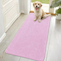 OLANLY Dog Door Mat for Muddy Paws 70x35, Absorbs Moisture and Dirt, Absorbent Non-Slip Washable Doormat, Quick Dry Chenille Mud Mat for Dogs, Entry Indoor Entryway Carpet for Inside Floor, Pink