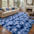 6x9 Ft Large Shag Rugs for Living Room Decor, Ultra Soft Fluffy Furry Area Rugs for Bedroom Indoor Floor, Aesthetic Carpet for Kids Home (Blue)