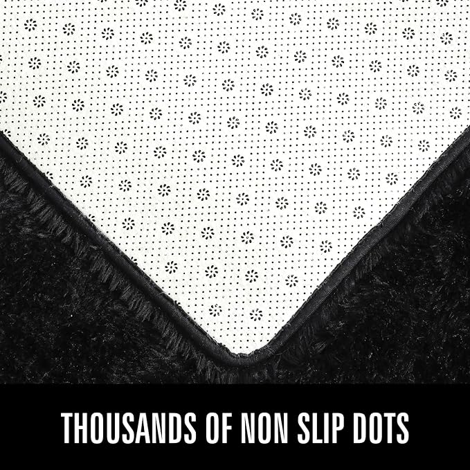 LOCHAS Ultra Soft Indoor Modern Area Rugs Fluffy Living Room Carpets for Children Bedroom Home Decor Nursery Rug 5x8 Feet, Black