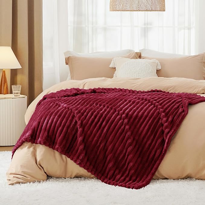 Bedsure GentleSoft Red Twin Blanket for Bed - Cozy Soft Blankets for Women, Cute Large Throws for Girls, 66x90 Inches