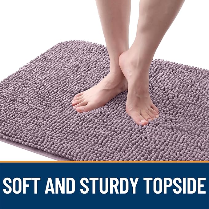 OLANLY Dog Door Mat for Muddy Paws 50x30, Absorbs Moisture and Dirt, Absorbent Non-Slip Washable Doormat, Quick Dry Chenille Mud Mat for Dogs, Entry Indoor Entryway Carpet for Inside Floor, Deep Plum