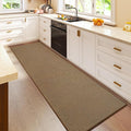 YDKGL 2x6 ft Kitchen Runner Rugs Mat Non Slip Woven Runners for Hallways Washable, Soft Long Entryway Laundry Hall Floor Runner Carpet for Indoor Backdoor Bedroom Living Room, Dark Brown/Coffee