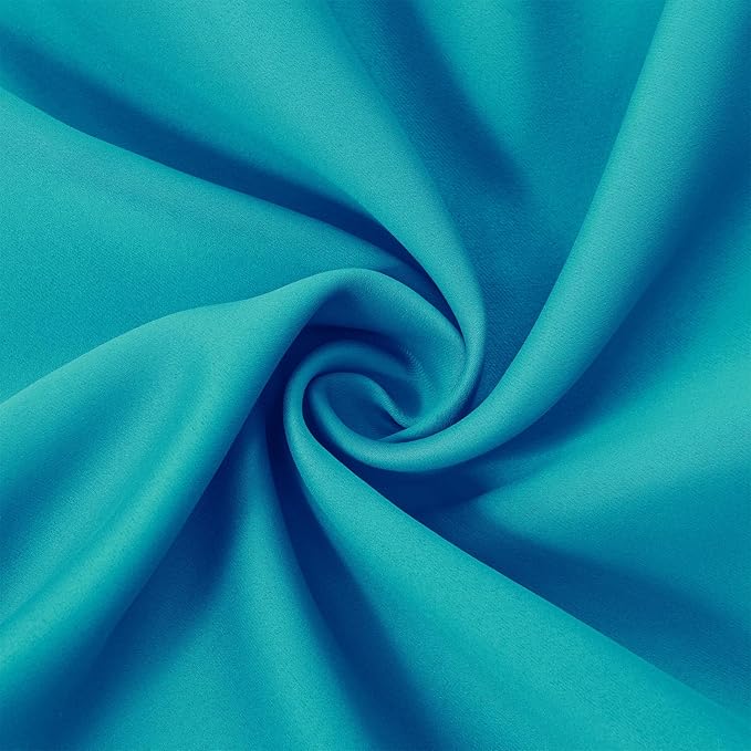 LEMOMO Teal Blackout Curtains 40 x 63 Inch Length/Set of 2 Curtain Panels/Thermal Insulated Room Darkening Blackout Curtains for Bedroom