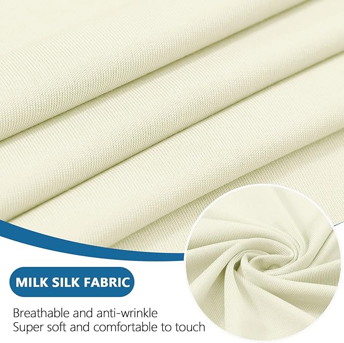 hyha Milk Silk Couch Cushion Covers, Soft Magic Sofa Covers Washable for 3 Cushion Couch, Stretch Sectional Outdoor Cushion Covers for Patio Furniture with Elastic Bottom(Large, Cream)
