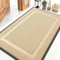 OLANLY Front Door Mat Indoor Outdoor Entrance, Waterproof All-Season, All-Weather Doormat, Sturdy Natural Rubber, Fade Resistant, Low Profile, Easy Clean Patio Porch Entryway Mat, 47x30, Beige