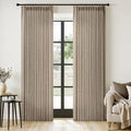 MIULEE Pinch Pleated Thick Linen Curtains 90 Inches Long 2 Panels for Living Room Bedroom, Linen Textured Memory Trained Pleat Drapes Back Tab Light Filtering Grey Beige Window Curtains with Hooks