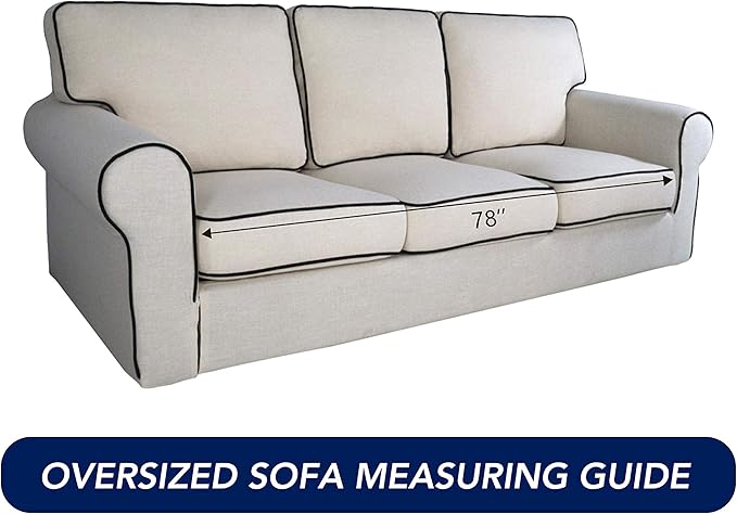 PureFit Super Stretch Sofa Slipcover – Spandex Non Slip Soft Couch Sofa Cover, Washable Furniture Protector with Non Skid Foam and Elastic Bottom for Kids, Pets （Oversized Sofa, Deep Teal）