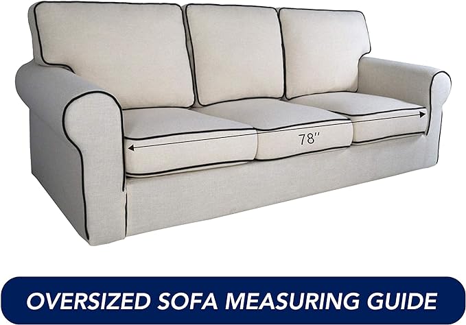 PureFit Super Stretch Oversized Sofa Slipcover – Spandex Non Slip Soft Couch Sofa Cover, Washable Furniture Protector with Non Skid Foam and Elastic Bottom for Kids, Pets （Oversized Sofa, Black）