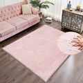 ORINOVA Pink Washable Fluffy 5x8 Area Rugs for Bedroom Plush Faux Rabbit Shag Fur Rug for Living Room Nursery Rug