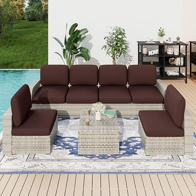 hyha Milk Silk Couch Cushion Covers for Sectional Sofa, Soft Sectional Sofa Couch Covers L Shape Washable, Outdoor Cushion Covers for Patio Furniture with Elastic Bottom(Chaise, Chocolate)