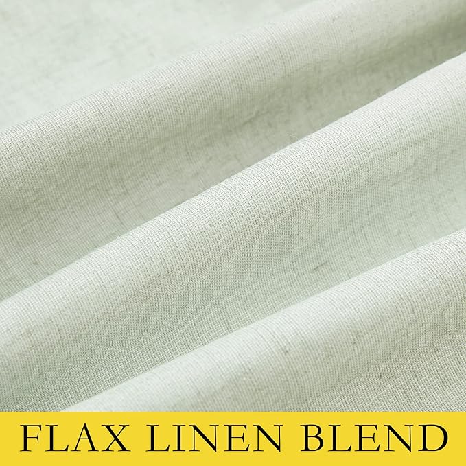 NICETOWN Sage Green 100% Blackout Linen Texture Curtains 84 inches Long 2 Panels for Boy's Room, Thermal Insulated Full Blackout 2-Layer Lined Cold Reducing Drapes, Energy Efficiency Window Draperies