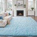 Ophanie 8x10 Light Blue Area Rugs for Living Room, Large Shag Bedroom Carpet, Big Indoor Thick Soft Nursery Rug for Boys and Girls Room Dorm Home Decor Aesthetic