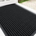 OLANLY Front Door Mat Indoor Outdoor Entrance, Waterproof Heavy Duty Doormat, Fade Resistant, Low Profile, Easy Clean Patio Porch Welcome Floor Mats for Entry, 29.5x17, Black