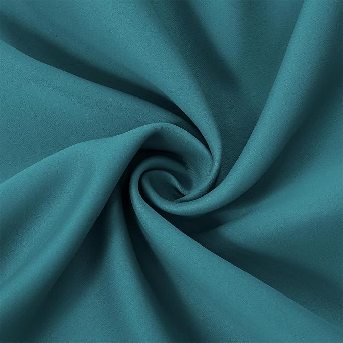 LEMOMO Sea Teal Thermal Blackout Curtains/38 x 63 Inch/Set of 2 Panels Room Darkening Curtains for Bedroom