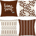 YCOLL Pillow Covers 18x18 Set of 4, Modern Sofa Throw Pillow Cover Decorative Linen Fabric Pillow Case for Couch Bed Car, Coffee