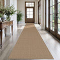 KOZYFLY Extra Long Runners for Hallways 2.6x18 ft Washable Kitchen Runner Non Slip Rubber Backed Hallway Rug Cotton Entryway Runner Rug Floor Carpet for Indoor Hall, Kitchen, Stair, Tan/Orange/Brown
