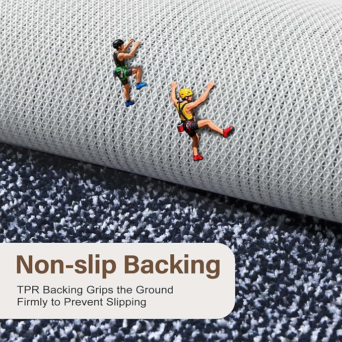 60x24 Long Bathroom Rugs Washable Non Slip, Dark Blue Bath Mat for Bathroom Floor Tub, Soft Absorbent Quick Dry Mats for Shower, Bathtub,Home Decor