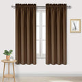 DWCN Blackout Curtains for Bedroom - Thermal Insulated Privacy Energy Saving Rod Pocket Drapes for Living Room, W 38 x L 72 Inch, Brown, Set of 2