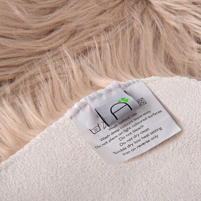Ashler faux fur rug, Fluffy Shaggy Area Rug Ultra Soft 2.2 x 4 Feet Rectangle Fur Rug, Beige Fuzzy Rug Machine Washable Shag Rug, Nursery Decor Throw Rugs for Bedroom, kids room, Living Room