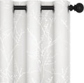 Deconovo White Curtains 72 Inches Long, Room Darkening Curtain, Thermal Insulated Soundproof Drapes, Silver Print, Grommet Top, Light Blocking Window Panels for Living Room Bedroom Nursery, Set of 2