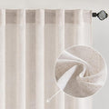 MIULEE White Linen Curtains 90 Inch Length 2 Panels for Bedroom Living Room, Soft Thick Linen Textured Natural Window Drapes Semi Sheer Light Filtering Back Tab Rod Pocket Burlap Look Decor, W37xL90