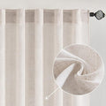 MIULEE White Linen Curtains 84 Inch Length 2 Panels for Bedroom Living Room, Soft Thick Linen Textured Natural Window Drapes Semi Sheer Light Filtering Back Tab Rod Pocket Burlap Look Decor