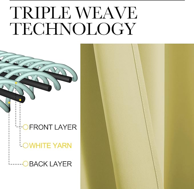 NICETOWN Blackout Curtains for Living Curtains, Paler Yellow, 2 Panels, 29 by 30, Room Darkening Window Curtain Panels, Easy-Care Solid Thermal Insulated Draperies/Drapes for Daughter Room