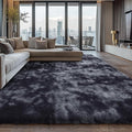 Shag Area Rugs for Bedroom Living Room,4X6 Ultra Soft Fluffy Area Rugs for Dorm, Indoor Carpet Nursery Rugs for Kids Room Home Decor, Black Grey