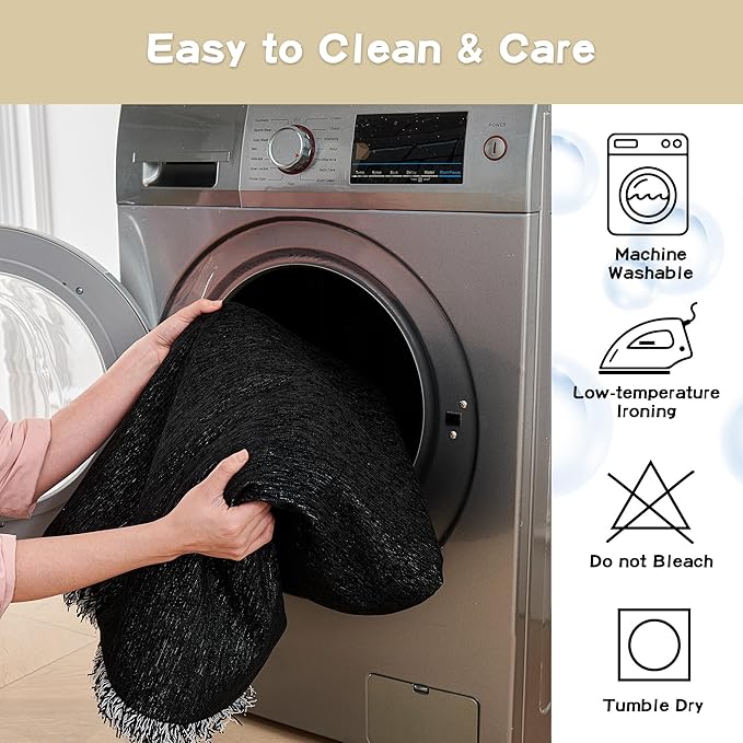 MYSKY HOME Couch Covers for Sofa, Black Couch Sofa Covers for 3 Cushion Couch Sofa, Non Slip Soft Sofa Cover, Couch Cover for Dogs Washable Furniture Protector, 91"x134", Black