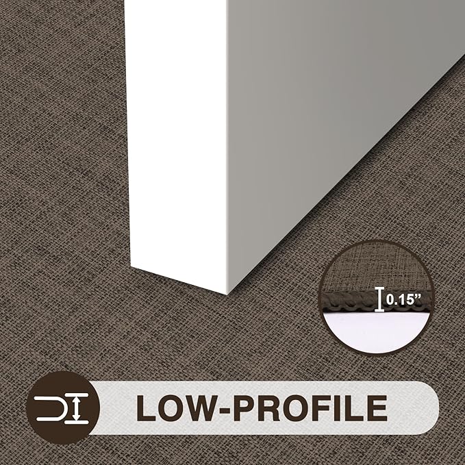 LEKEEPGO Ultra Thin Indoor Door Mat 17"x29", Low-Profile Door Mat Indoor Entrance, Non Slip Rubber Backing Inside Doormat Washable Welcome Front Entryway Dirt Trapper Entry Mat, Brown