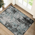 Washable Area Rugs 2'x3' Non-Slip Modern Abstract Soft for Living Room Entryway Bedroom Nursery, Print Pattern, Blue Black Teal