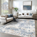 XLUEZ 6x9 Area Rugs for Living Room, Washable Modern Abstract Large Area Rug Neutral Soft Non Slip Kids Rug Stain Resistant Indoor Carpet for Bedroom Nursery Dining Room Playroom(Blue, 6'x9')