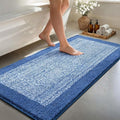 60x24 Long Bathroom Rugs Washable Non Slip, Blue Bath Mat for Bathroom Floor Tub, Soft Absorbent Quick Dry Mats for Shower,Bathtub,Home Decor