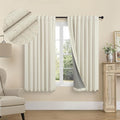 Short Small Blackout Curtains 54 Inches Long for Bedroom Aesthetic Beige Linen Colored Boho Black Out Curtains Insulated Thermal Curtains for Summer Heat Blocking Basement Bathroom Window 52x54 Length