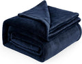 Bedsure GentleSoft Navy Fleece Blankets Queen Size - Bed Blanket Blue Soft Lightweight Plush Fuzzy Cozy Luxury Microfiber, 90x90 inches
