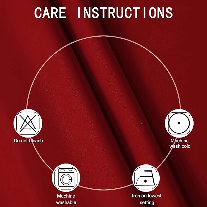 LEMOMO Red Blackout Curtains 34 x 54 Inch Length/Set of 2 Curtain Panels/Thermal Insulated Room Darkening Blackout Curtains for Bedroom