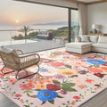 Light Pink Area Rugs 10x14 Living Room, Non Slip Machine Washable Floral Rugs, Low Pile Lightweight Large Rug for Bedroom, Dining Room, Home Office(Light Pink, 10 x 14)
