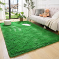 Amearea Premium Soft Area Rug 4x5.3 Feet, Green Rugs for Living Room, Fluffy Carpet for Bedroom Nursery Playroom Teen Home Decor, Comfortable Indoor Furry Dorm Carpets, Green